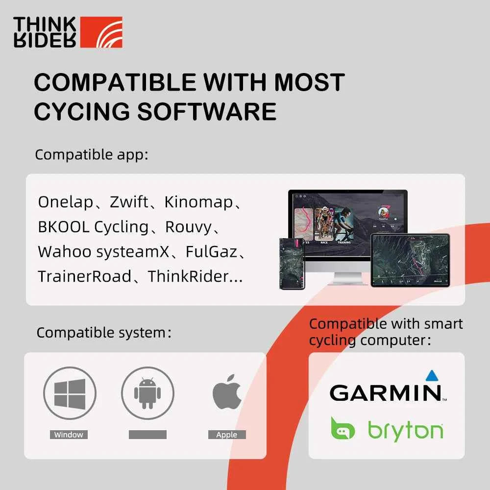 New ThinkRider X2Max Smart Bike Trainer. MTB Road Bicycle home trainer Built-in Power Meter