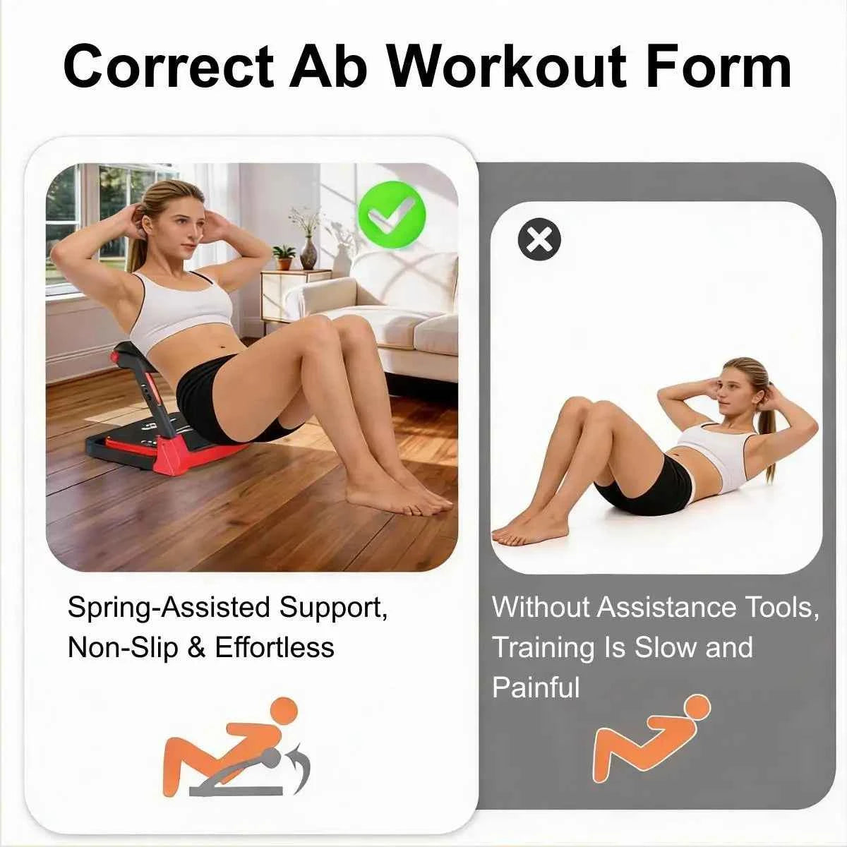 RELIFE Abdominal Trainer.  Foldable & 3 Resistance Levels. Sit-up Ab Workout Machine