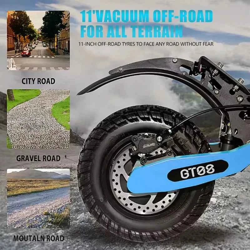 Arwibon 5600W Adult Electric Scooter, Dual Motor, Top Speed 46MPH, 60V27AH, 11-inch Off-Road Tires, Sport Folding E-Scooter with Seat