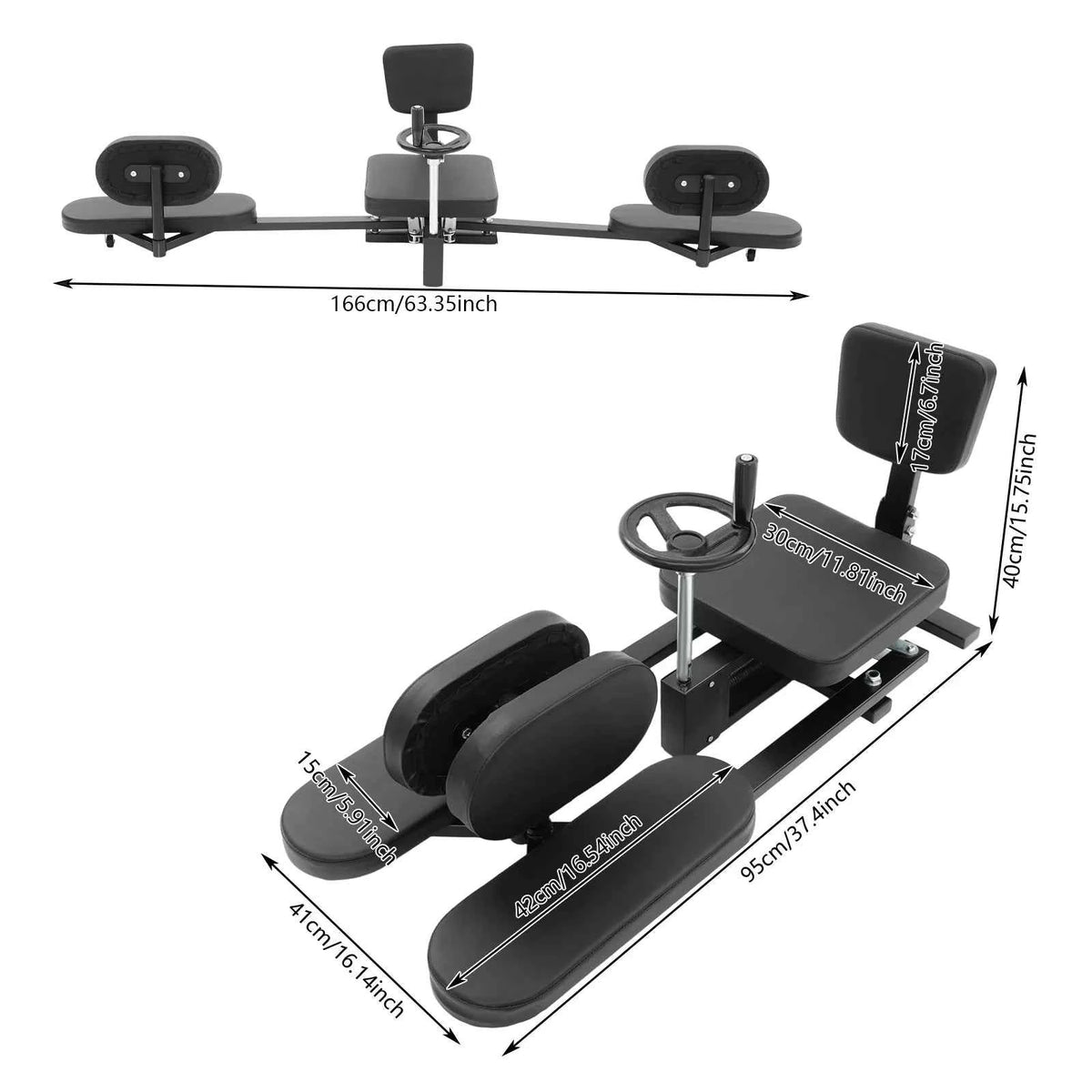 11.8x11.8 Inch Stretching Equipment, Split Stretching Machine with PU Cushion, Horizontal Cross, 220.46 lbs Capacity, for Flexibility,