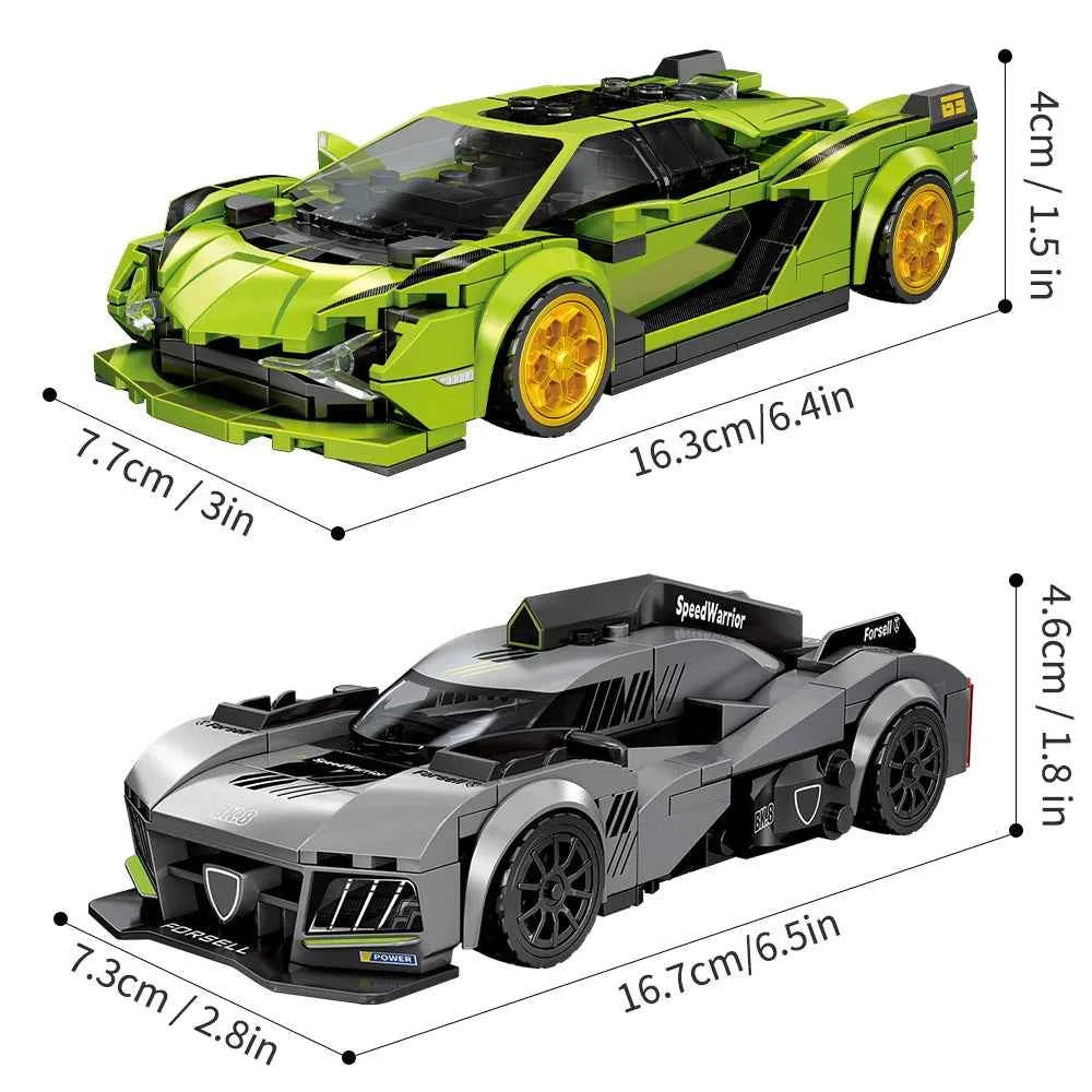 Sports Car Supercar Assembly Building Blocks. MOC Racing Vehicle Model Construction Set .Toys Christmas Gift