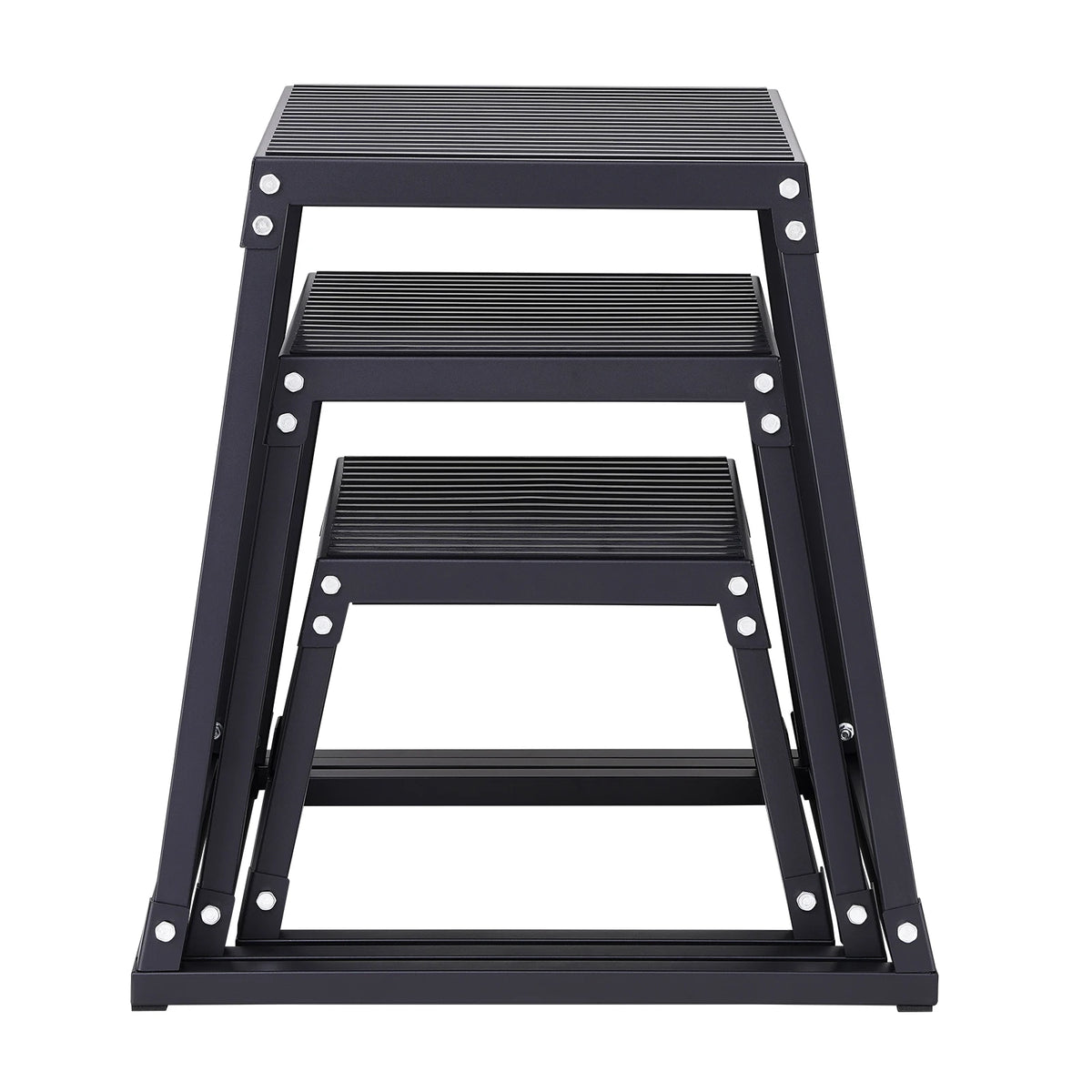 SucceBuy 12/18/24/30inch Plyometric Jump Box Platform. Black For Home Gym Training, Conditioning, Strength Training 3/4pcs