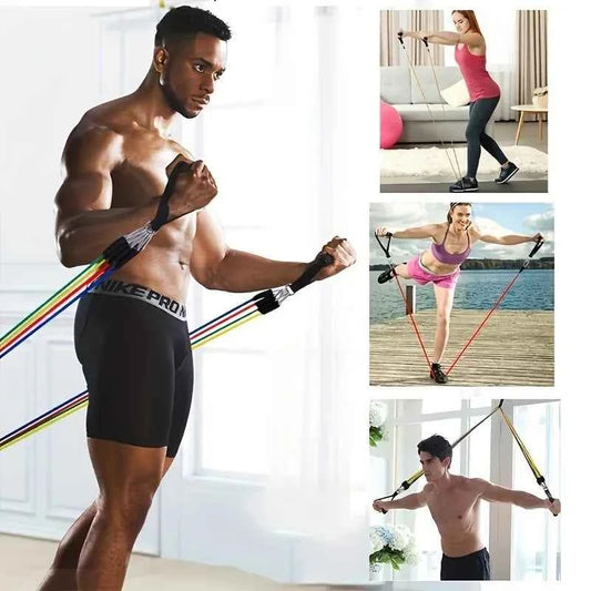 Resistance Band Set with Door Anchor,Exercise Bands,Handles,Handbag,Thigh Band And Ankle Strap,for Yoga,Pilates,Fitness Training