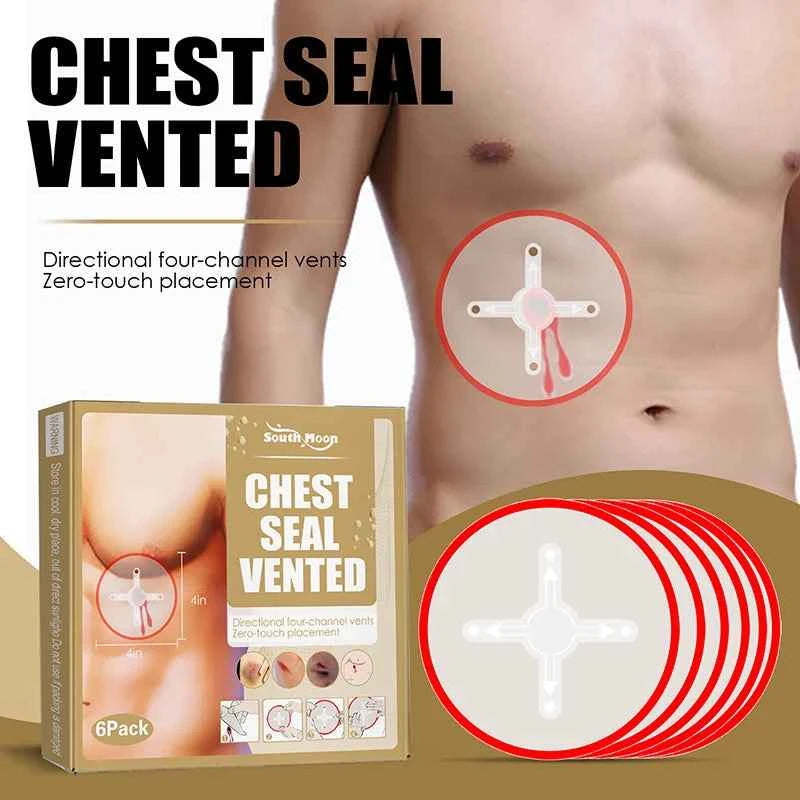 6Pcs Chest Seal Quick Useful Wound Emergency Dressing Bandag.e First Aid Kit Accessories With Vent trauma kit Supplies