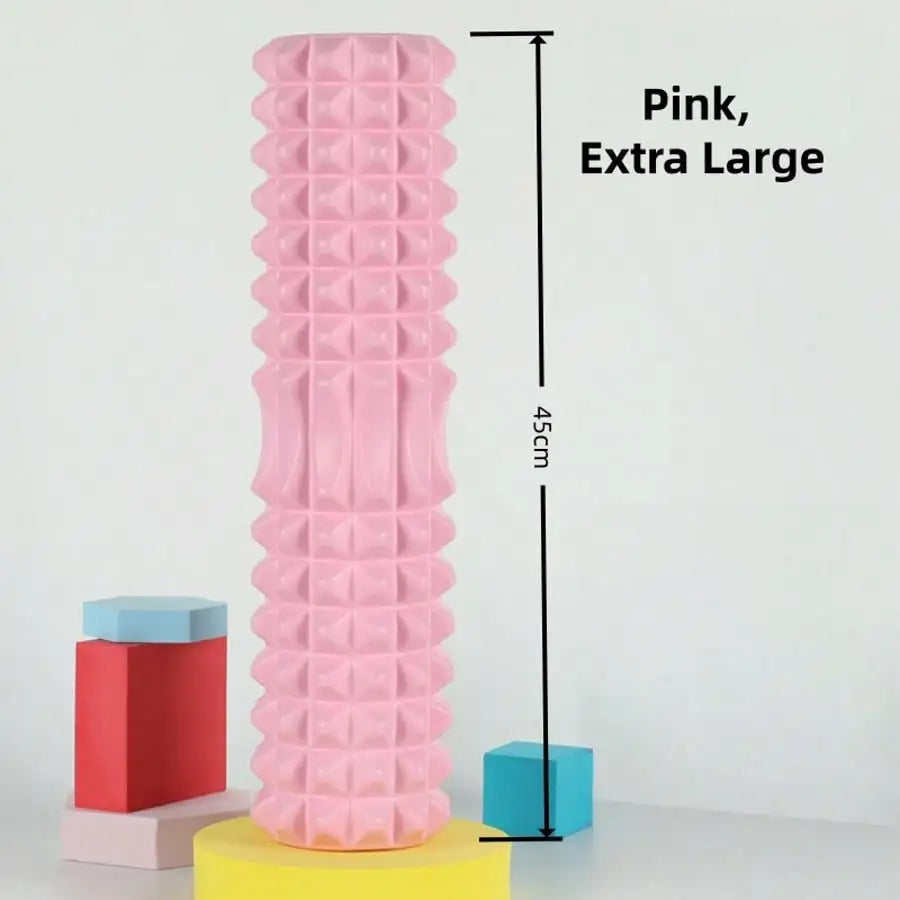 1pc Pink Foam Yoga Massage Roller, For Muscle Relaxation And Flexibility Training - Textured Surface For Deep Tissue Massage, Ideal For Yoga, Pilates And Fitness.