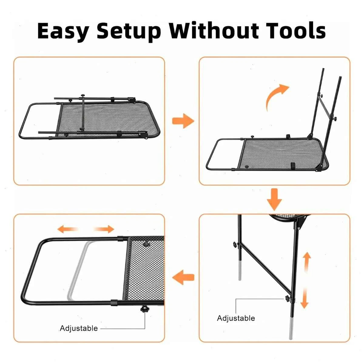 Tire Table Camping, Steel Adjustable Folding Trunk Desk, Vehicle Mounted Outdoor Picnic Table, Portable BBQ Cooking Table, No Tools, for Road Trip, Tailgating, Car Camping, Travel
