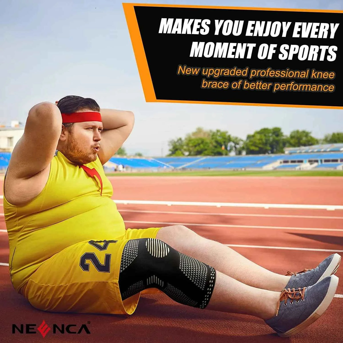 NEENCA Copper Knee Brace Knee Support with Patella. Gel Pad &Side Stabilizers for Knee Pain. Sport, Arthritis, ACL  and Joint Pain Relief