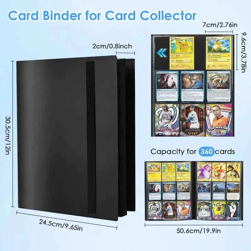 Card Binder with 9 Pocket Trading Card Album Display. Binder 360 Side Loading Pocket. Holder for TCG Yugioh MTG Game Card Book