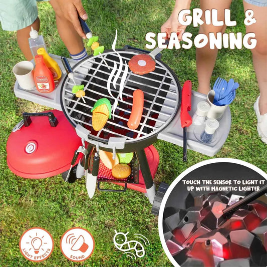 JOYFY 34 PCS  Interactive Toy  BBQ Play Grill Set,