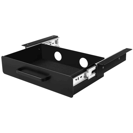 13in/22in Under Desk Drawer, Slide Out Desktop Storage Box Mounted Pullout Undertable Drawer Organizer 