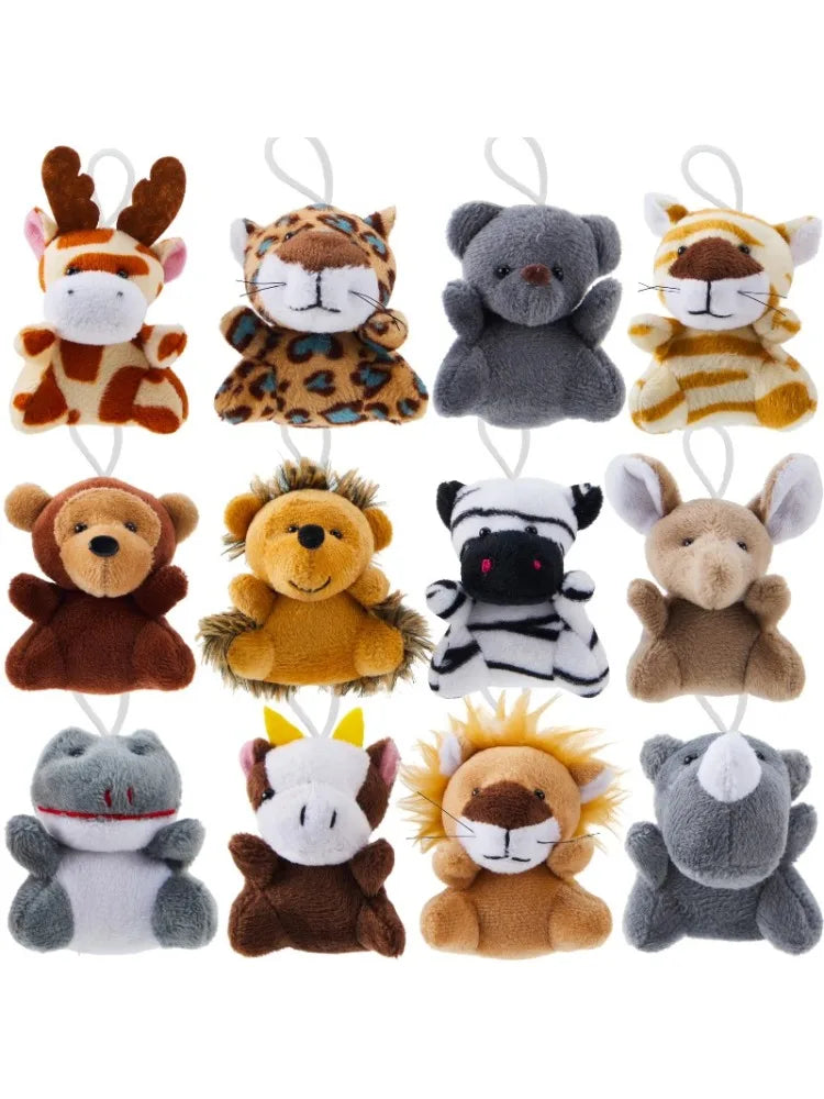 24 Pcs Small Stuffed Animals each 3 inches. Kids Party Favors. Bulk Safari Animals that are Plush Toys. Party Stuffers.