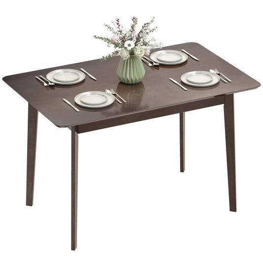 47" Mid-Century Modern Dining Table for 4, Rectangular Kitchen Table with Wood Grain Finish, Tapered Legs, Wood Frame for Dining Room, Apartment, Easy to Assemble, Dark Mahogany