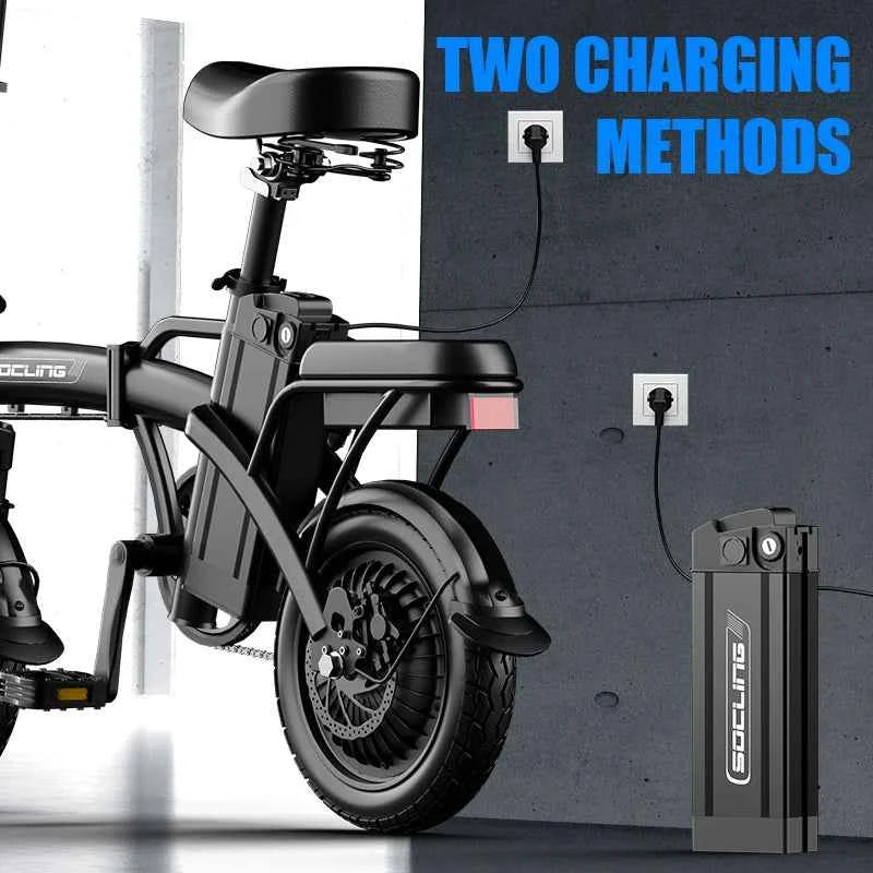 14'' Foldable Commuter E-bike, 500W Motor, Removable Battery. Max 19.9MPH, Dural Disc Brake with 4 Shock Absorption,  Mini Electric Bicycle for Adults, College Students, Commuters & Urban Riding E-Bike