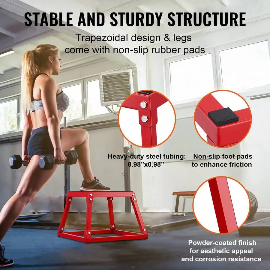 Plyometric Jump Box 12 To 30 Inch. Steel Plyometric Platform And Jumping Agility Box. Anti-Slip Fitness Exercise Step Up