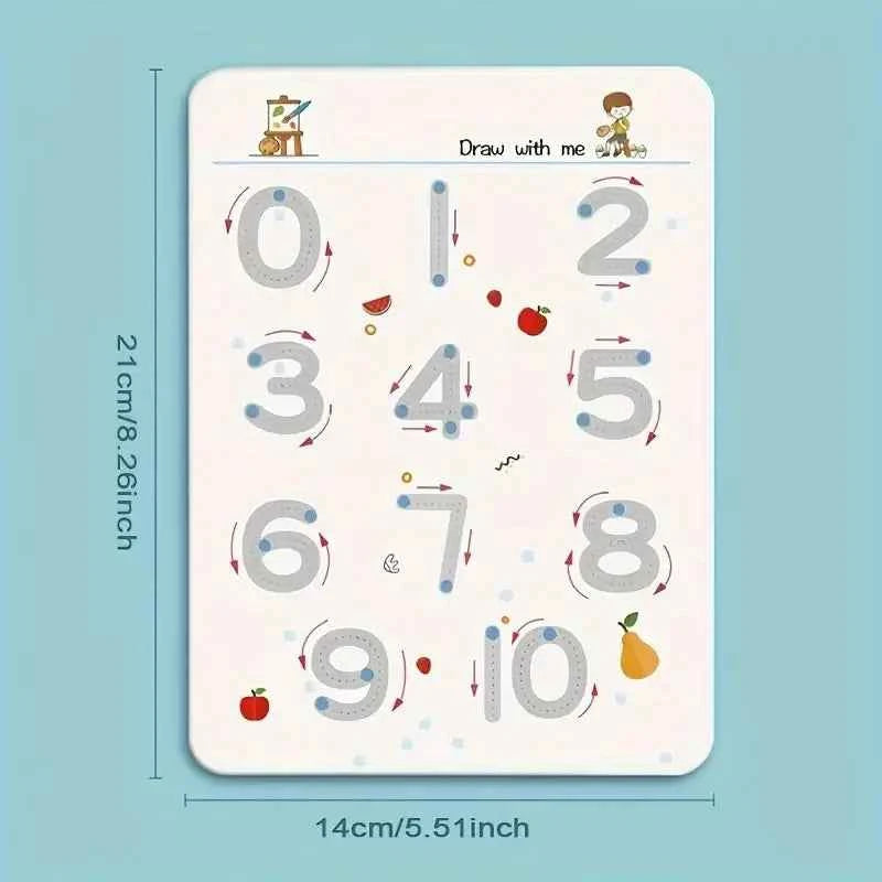 Reusable Magic Practice - 4-Book Set for Pen Control, Letters & Numbers | 128 Pages Handwriting Workbook for Kids Ages 3-8 | Homeschool & Classroom Supplies