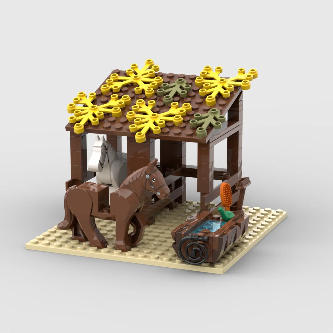 MOC Farm Stable for Horses, Cows, sheep, etc.  Animals Bricks Model Building Blocks Toys for Christmas Gifts