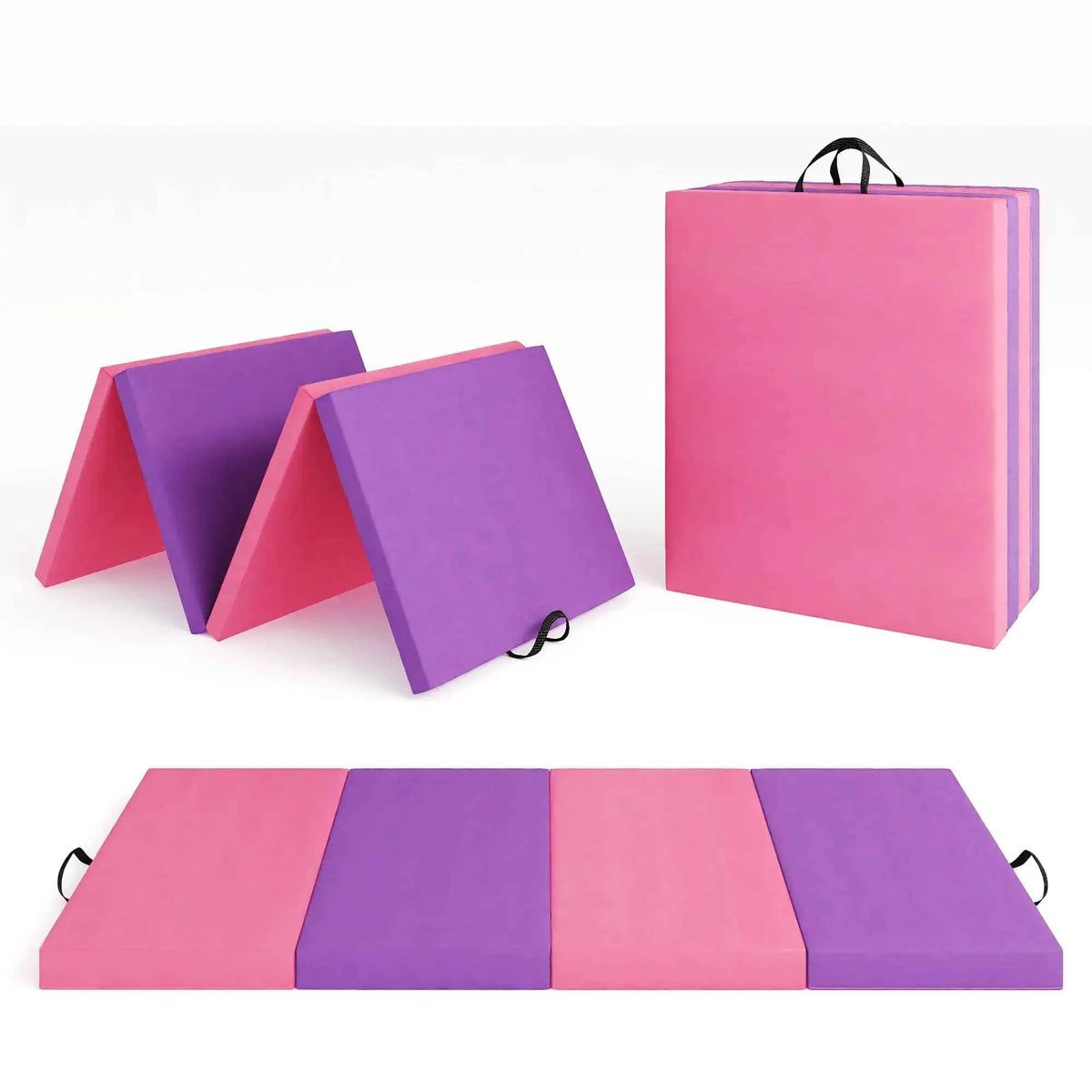 4-/5-fold Exercise Mats, Gymnastics Tumbling Mats, Thick Portable Home or Gym Floor Pad for Yoga, Pilates, Aerobics