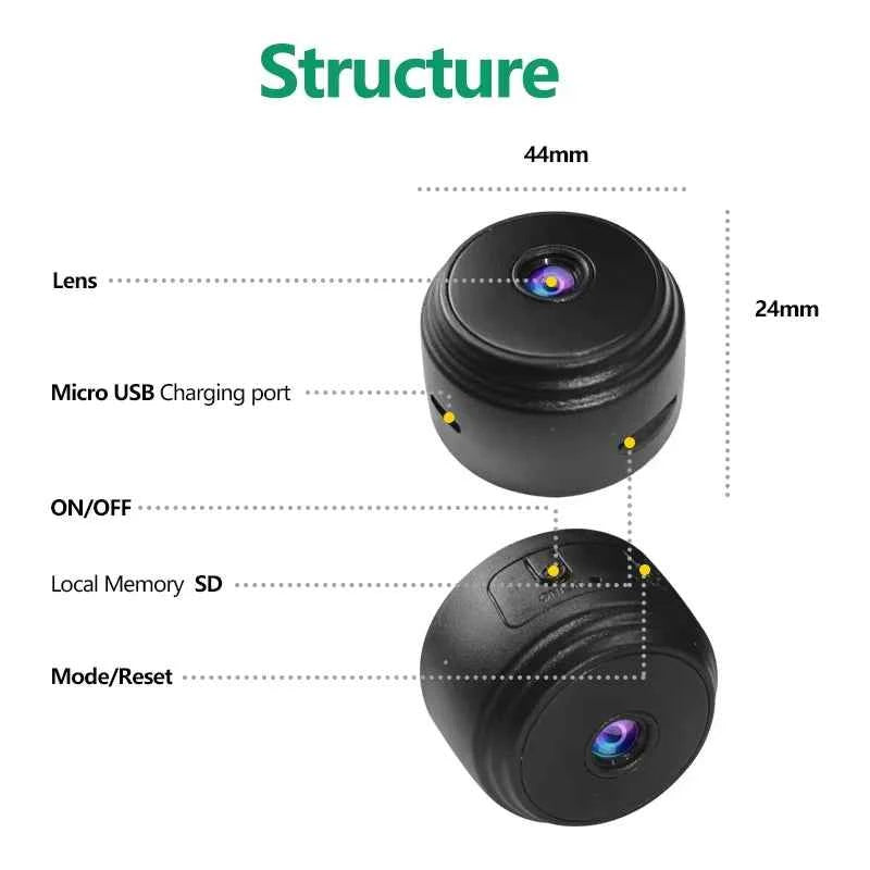 WiFi  Video Recorder, Security Protection, HD Mini Camera Smart Home Monitoring For Infants and Pets