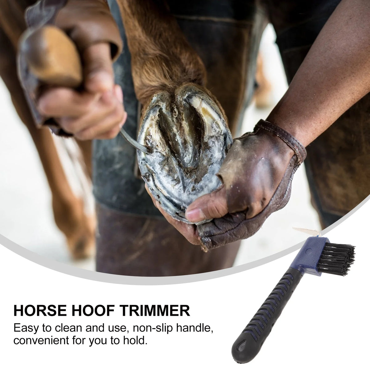 1PC Hoof Stainless Steel Brush. Handle Horse Grooming Tools. Cleaning Anti Rust Practical Horse Hoof