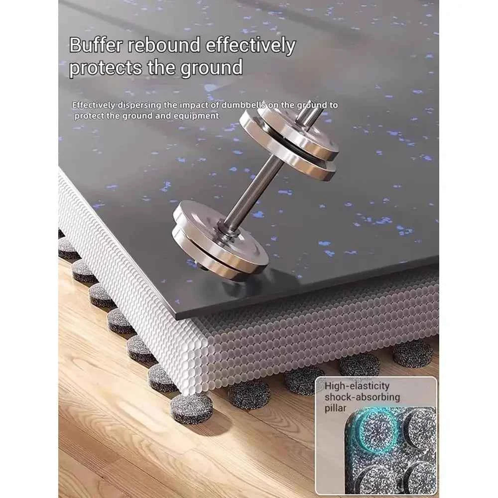 Home or Gym Exercise Mats - Rubber-Topped, Interlocking Tiles for Protective Flooring (8.25mm, 500mm)