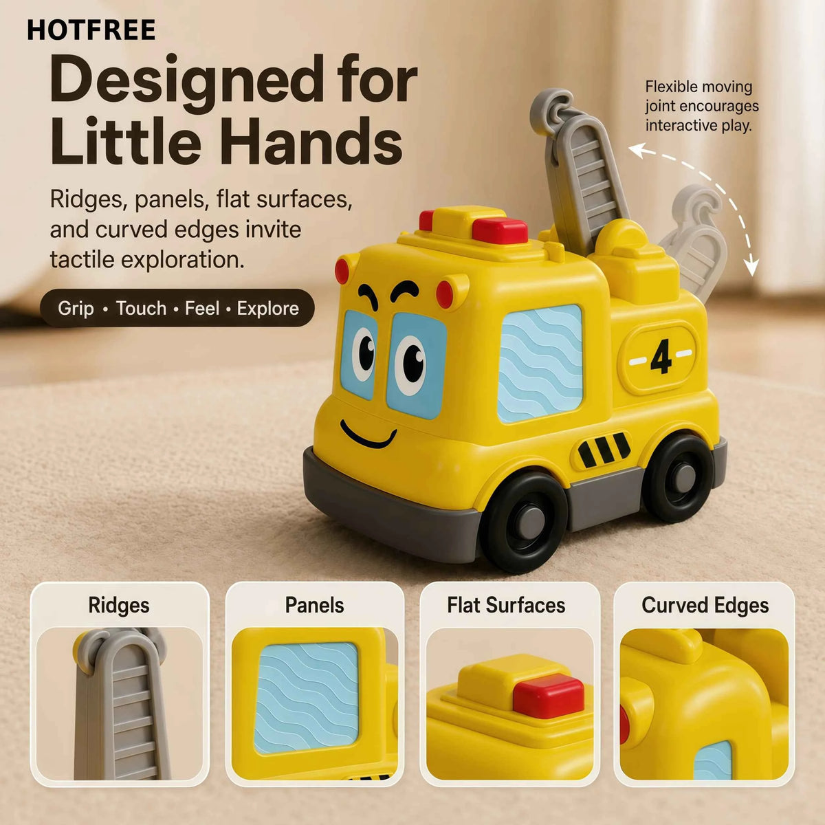4 in 1 Montessori Toy Cars Set - Stacking Nesting Magnetic. Following Toddler Toys 1-2, Sensory Toys with Lights, Music & Cars Toys, STEM Educational Toy, Baby Toys, Christmas, & Birthday Gifts for Boys & Girls