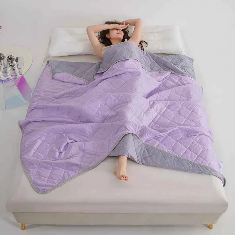 Queen Size Cooling Blanket - Breathable & Lightweight Cooling Comforter, Ice Silk Thin Quilt