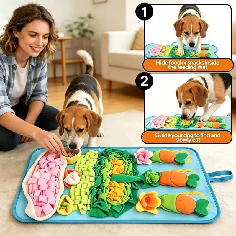 Dog Snuffle Mat Puzzle Toy For Dogs, Interactive Feeding Rug For Training Boredom Relief,  Indoor Use & Washable Design