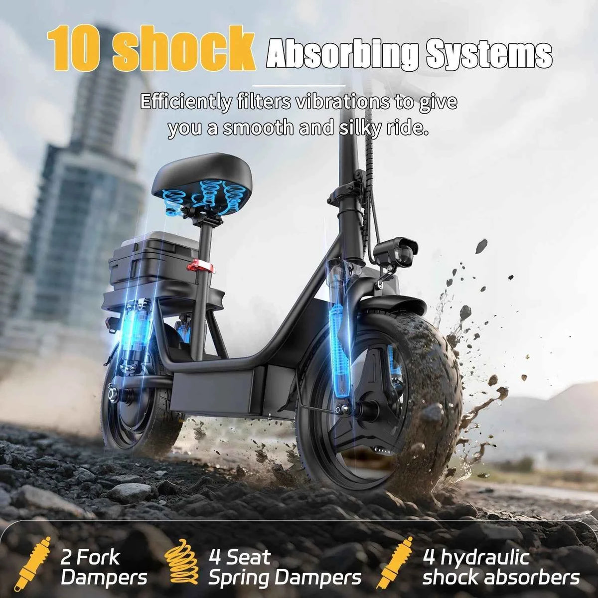 UPlee GQ8 Electric Bike For Adults, Folding Electric Bike, 500W Peak Motor, Scooter Electric Bike With 14" Tire, 48V, 15AH Battery