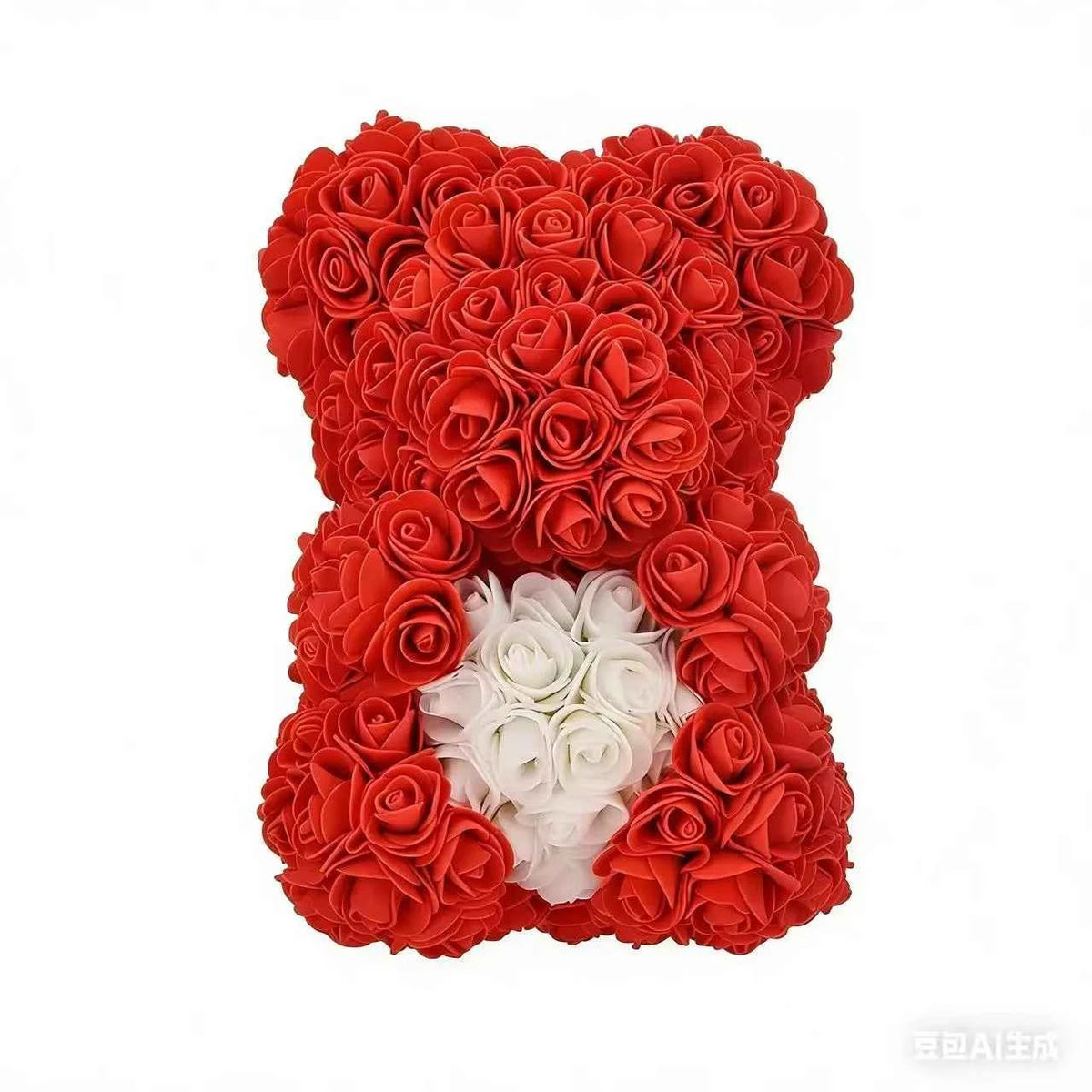 25cm Artificial Teddy Rose Flower Bear with Box. Romantic Valentines Day Gift, Girlfriend,  Anniversary, Wedding Party, Supplies