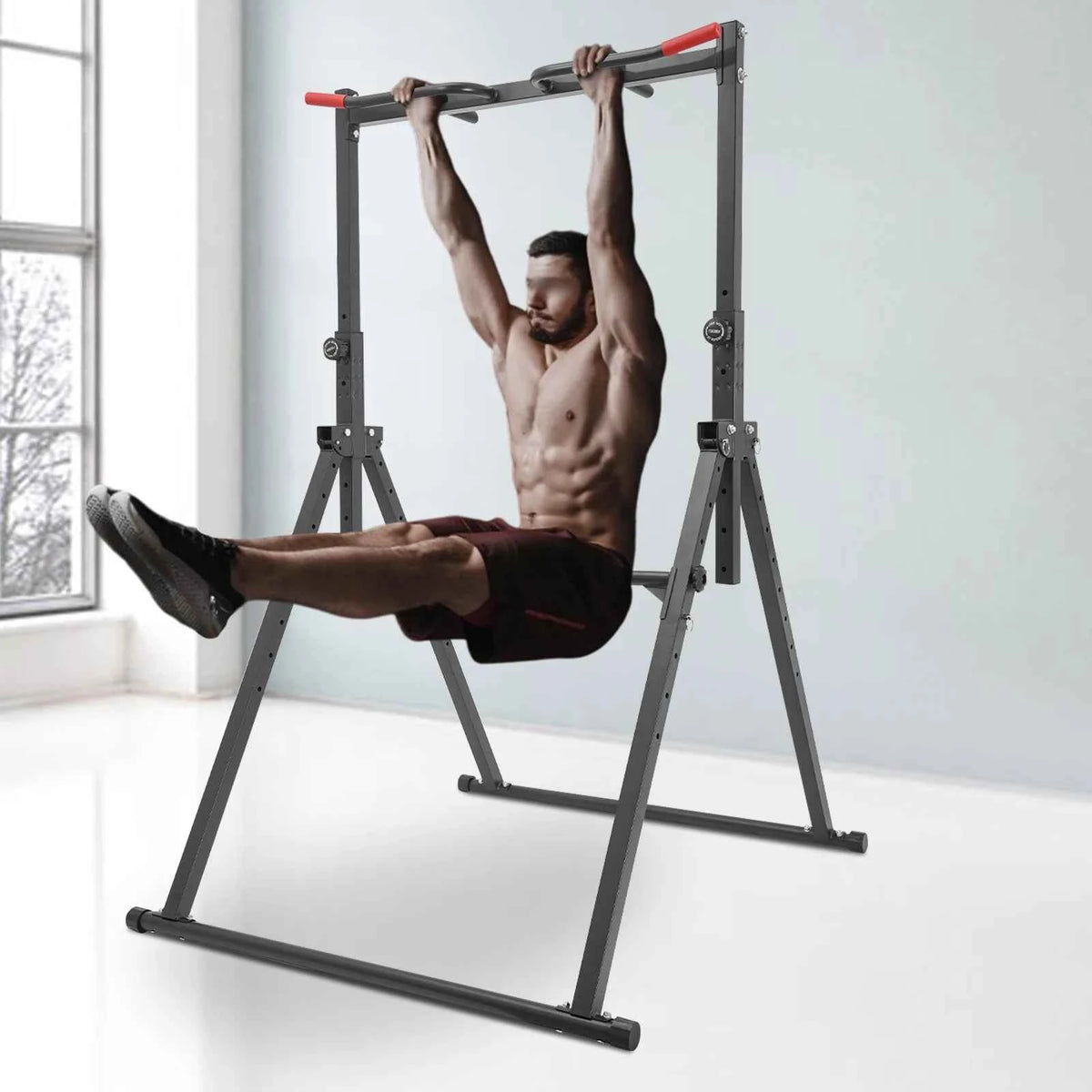 Pull Up Bar, Dip Bar.  Dip Station. Height Adjustable Free Standing Chin Up Bar. Home Gym Equipment 440LBS Weight