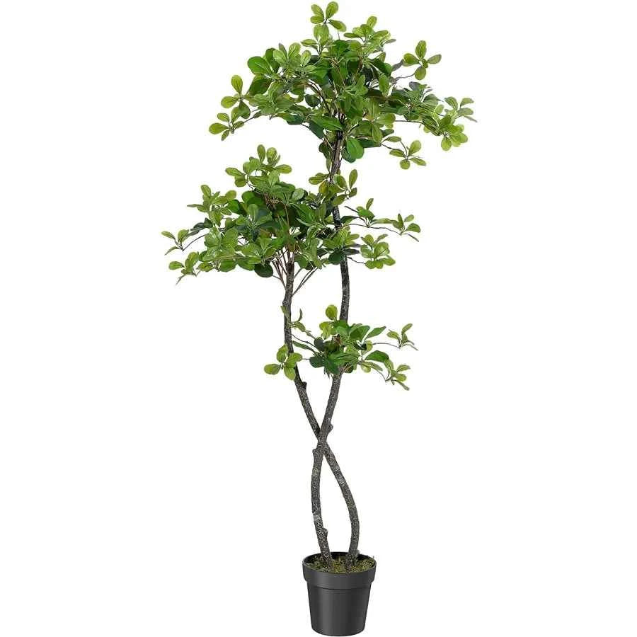 Artificial Plants Indoor, 5/6 ft Fake Black Olive Tree with Pot. Fake Tree Artificial Trees for Home, Office.