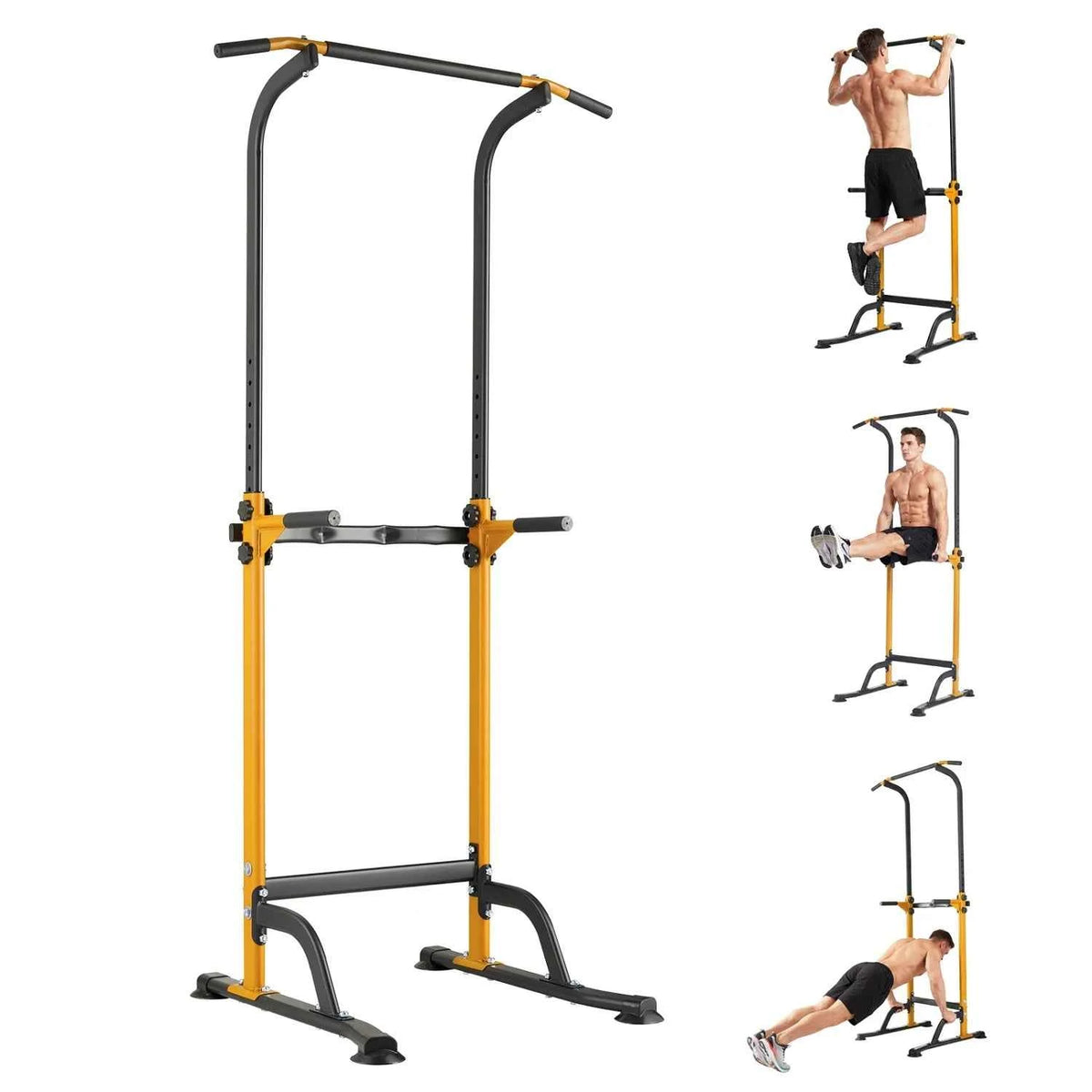 Power Tower Pull Up, Dip Station – 10-Level Adjustable Height, 330LBS Capacity, Heavy Duty Steel Frame, Multi-Function Home Gym Strength Training Equipment for Full Body Workout
