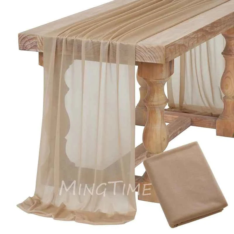 Soft Table Runner, Blush Dust Pink Gauze Rustic, For any Occasion. Dinning Ornament Decoration