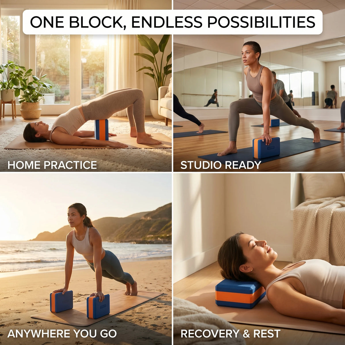 HAPBEAR  Yoga Blocks - Made from High-Density Foam, Lightweight, Supportive, And Odor-Free - Essential Yoga Gear for Women or Men, Gym