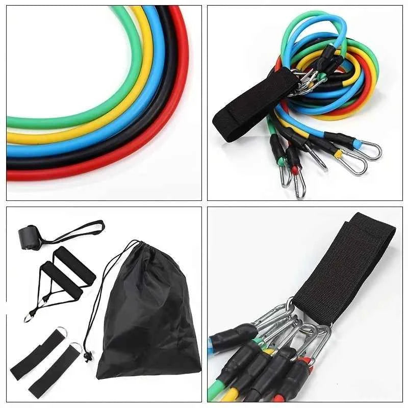 Resistance Band Set with Door Anchor,Exercise Bands,Handles,Handbag,Thigh Band And Ankle Strap,for Yoga,Pilates,Fitness Training