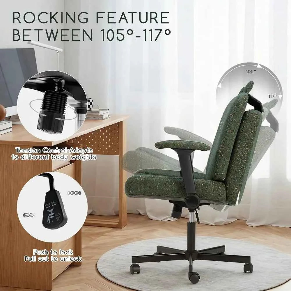 Criss Cross Office Chair with Arms, Castors and Extra Wide Seat for Comfortable Home and Office Use