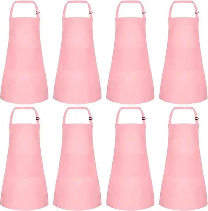8-24PCS Adjustable Apron Bulk with 2 Pockets DIY Painting Aprons for Baking, Painting, Birthday Party Favors. Different Colors