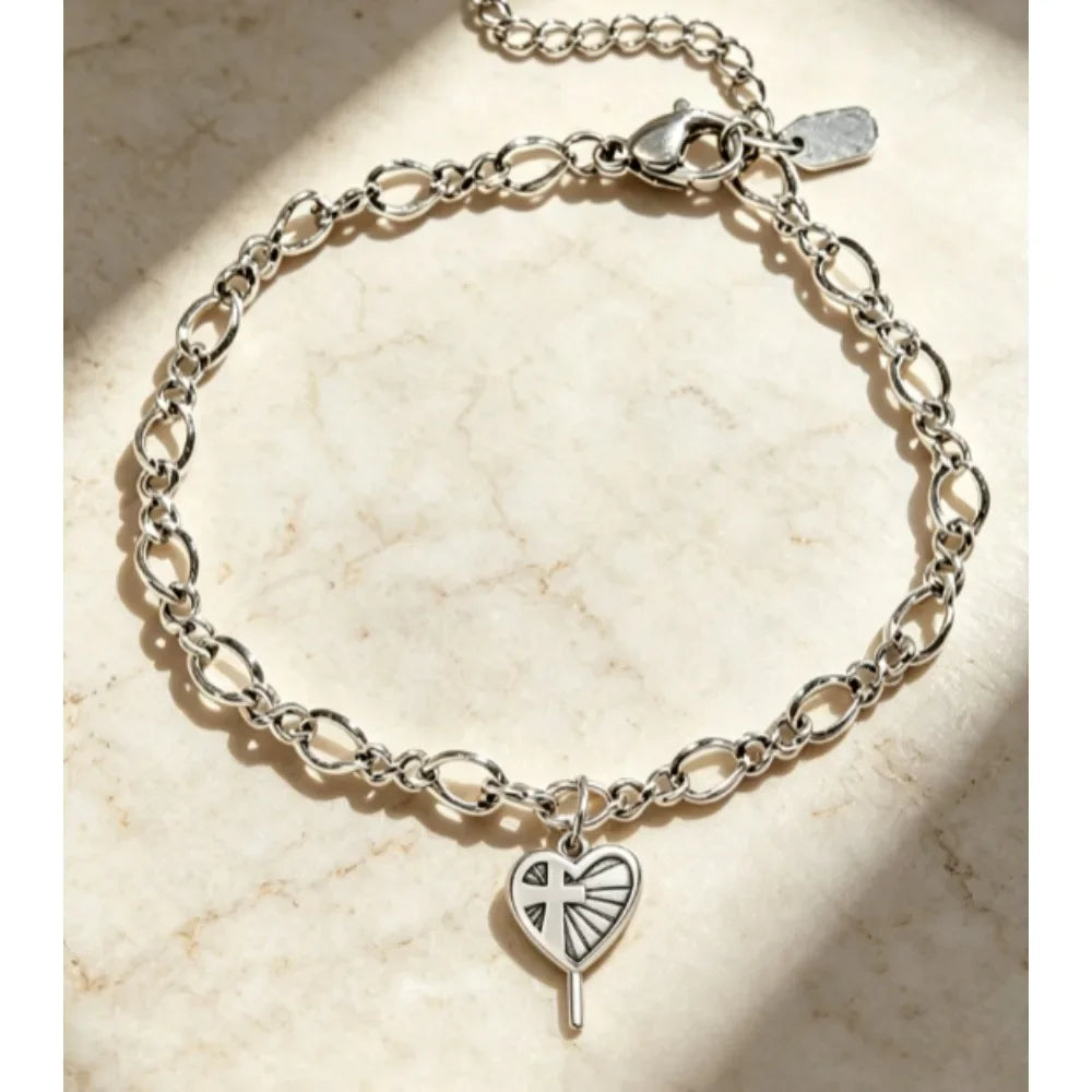 S925 Sterling Silver Vintage Oxidized Charm Bracelet for Women, Sunflower, Texas Map, Spicy Chili, Heart, Rabbit, & Cross  Enamel Charms, Retro Fashion Silver Jewelry, Ideal Gift for Ladies