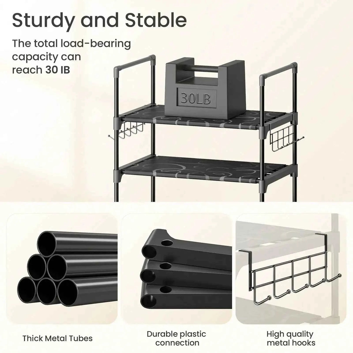 10-Tier Over Toilet Storage Rack, Adjustable Bathroom Organizer Cabinet with Space Saving Shelves,