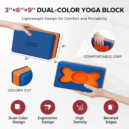 HAPBEAR  Yoga Blocks - Made from High-Density Foam, Lightweight, Supportive, And Odor-Free - Essential Yoga Gear for Women or Men, Gym