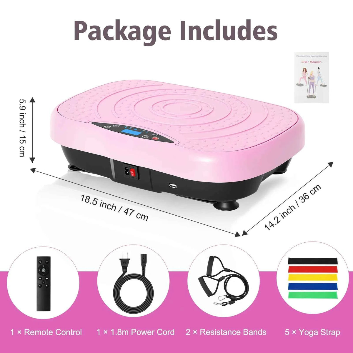 Vibration Plate Exercise Machine. Portable Fat-Burning Machine.  220 lbs limit. Full-Body Workout Shaker. BT Remote Control