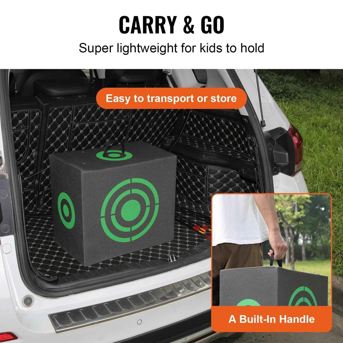 All-side Shotting  Outdoor Portable Archery Target with Carry Handle. Easy Arrow Removal. Visibility Easy to Transport