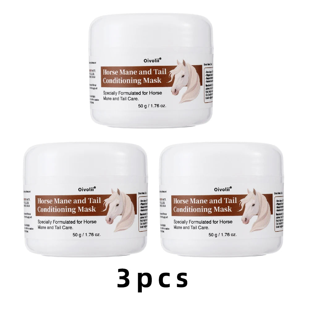 Horse Mane And Tail Deep Conditioning Mask with Nourishing Detangler for Shiny Smooth Manageable Hair. Ideal for All Horse Breeds