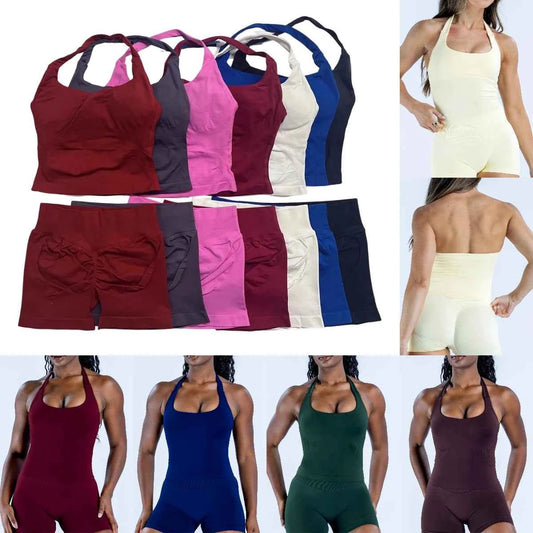 two pieces yoga outfits. DF impact gym clothing fitness pants set. DFNNYE woman Halter Top sports leggings Gym workout sets