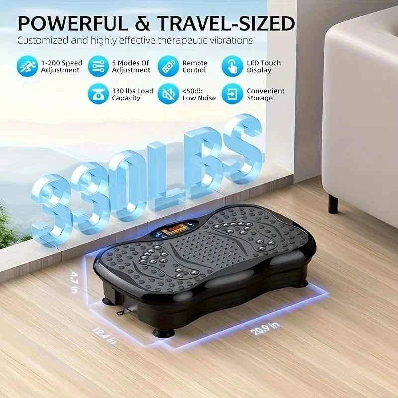 Exercise Machine with Resistance Bands Compact Vibration Platform for Full-Body Workout.USB Powered No Battery