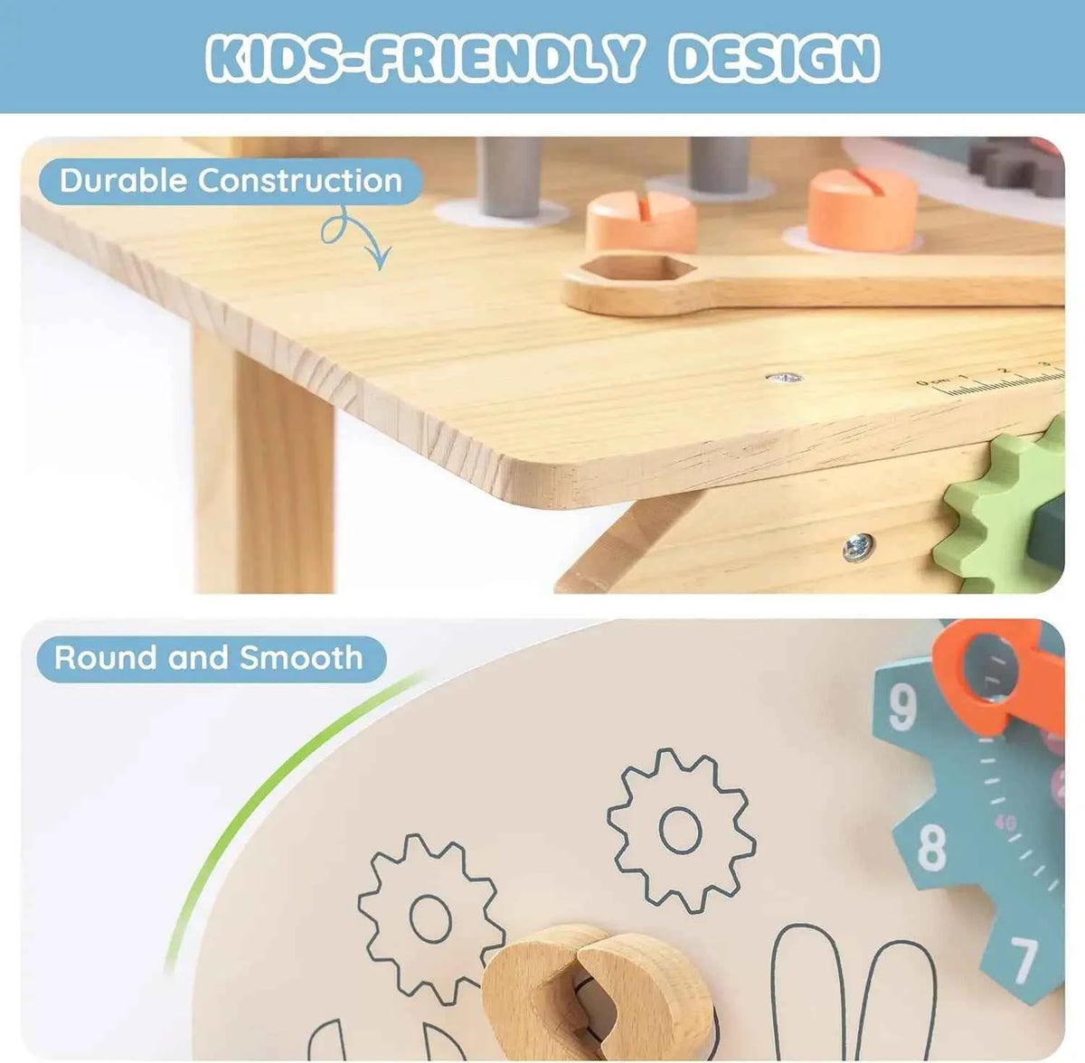 Robotime Robud Kids Tool Bench Set with Large Wooden Work Bench. Kid Toys Tool Set  for Boys & Girls  3 +