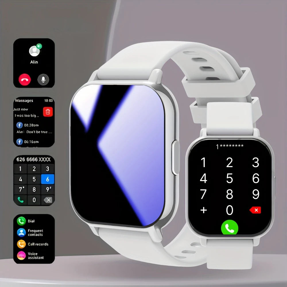 2026 Smart Watch for Men or Women. Square HD Screen: Wireless Calling with Dial Pad, Frequent Contacts, Message Reminder