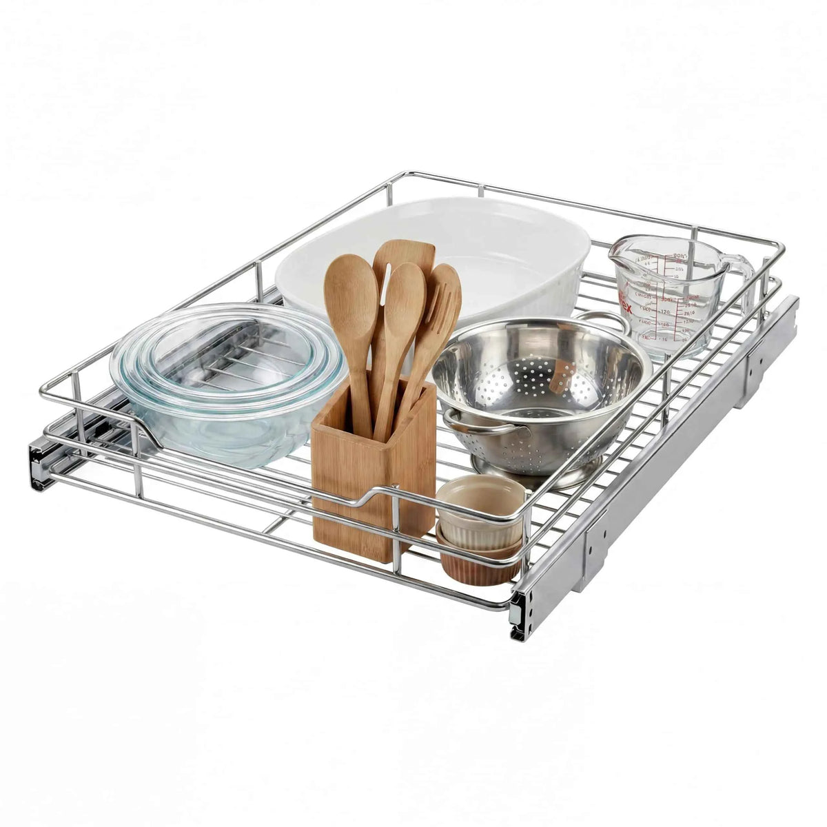 Pull Out Cabinet Organizer, It Is Heavy Duty. With A Full Extension Slide Out.