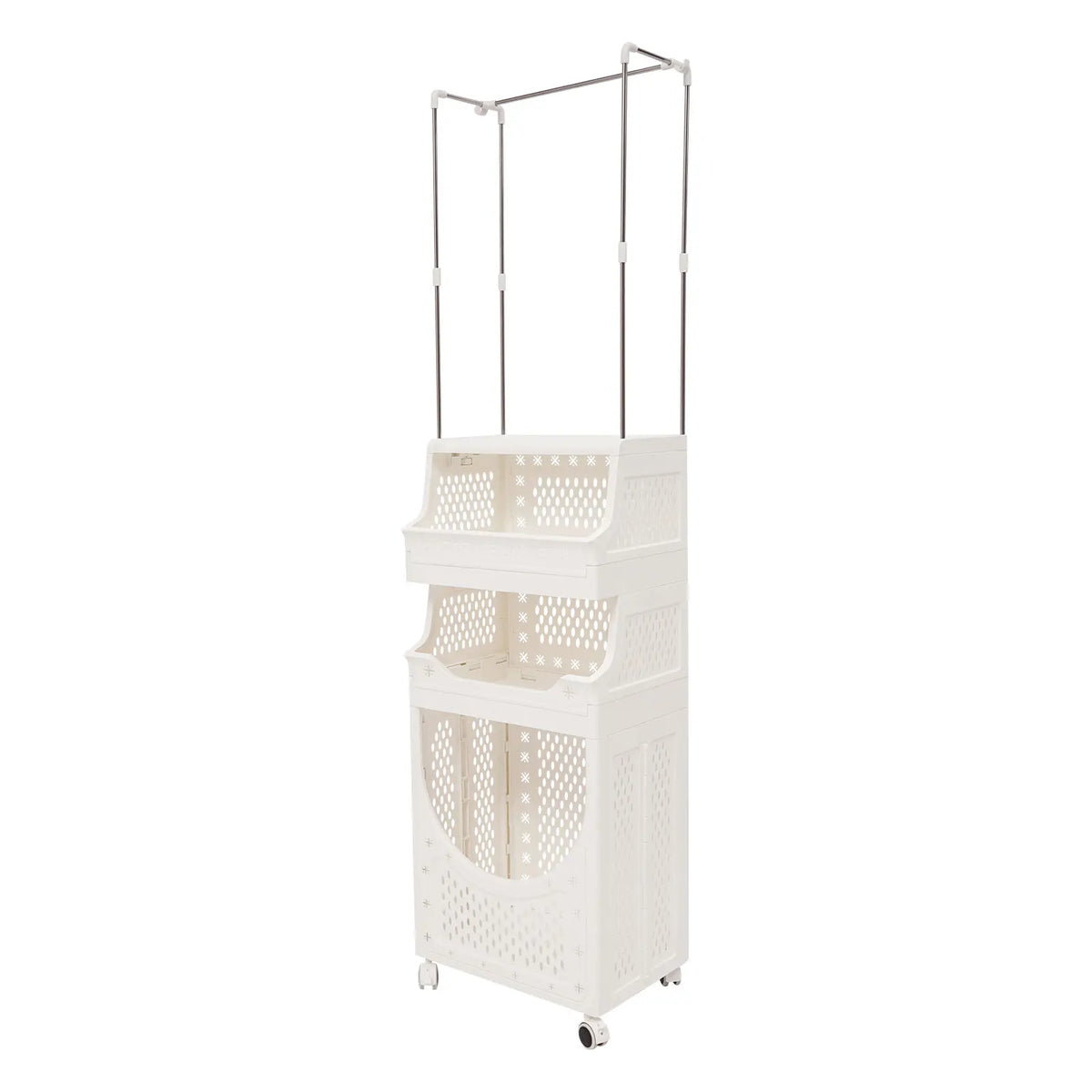 Laundry Basket with Wheels Laundry Hamper Cart with Clothes Rack Dirty Clothes Hamper - Myaccessoriesstore