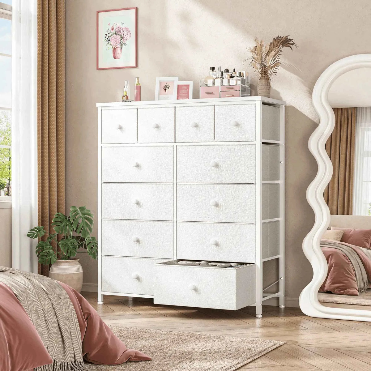 12-Drawer Tall  Dresser – Metal Frame, Wood Top, Anti-Tip – 38.97"W – For Bedroom, Entryway, Living Room, Closet, Dorm